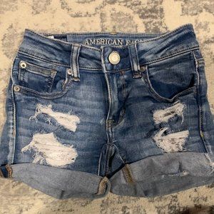 american eagle jean ripped shorts